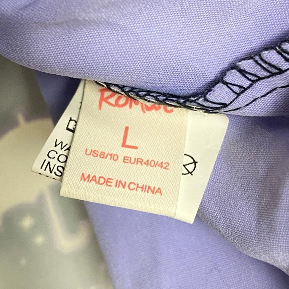 ROMWE Kawaii Cartoon Graphic Pleated Skirt With Chain Women's Size L - Picture 6 of 8